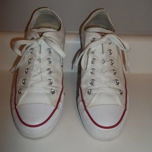Converse All Star Chuck Taylor Classic Low Top White Sneakers Mens- 7 Womens- 9